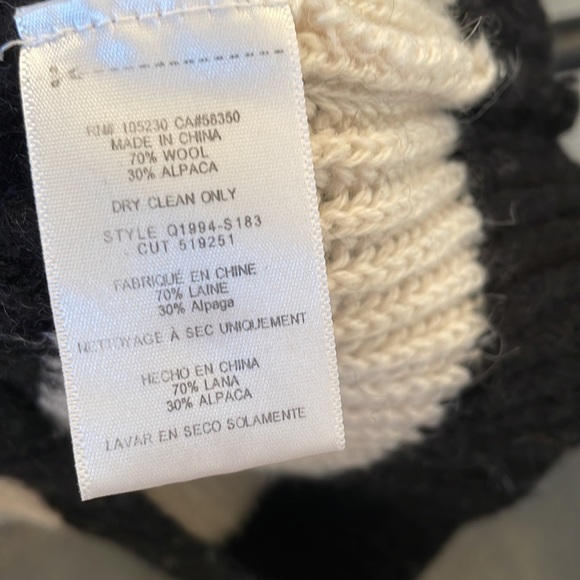 Equipment size S ivory and black stripe wool sweater - Picture 3 of 4